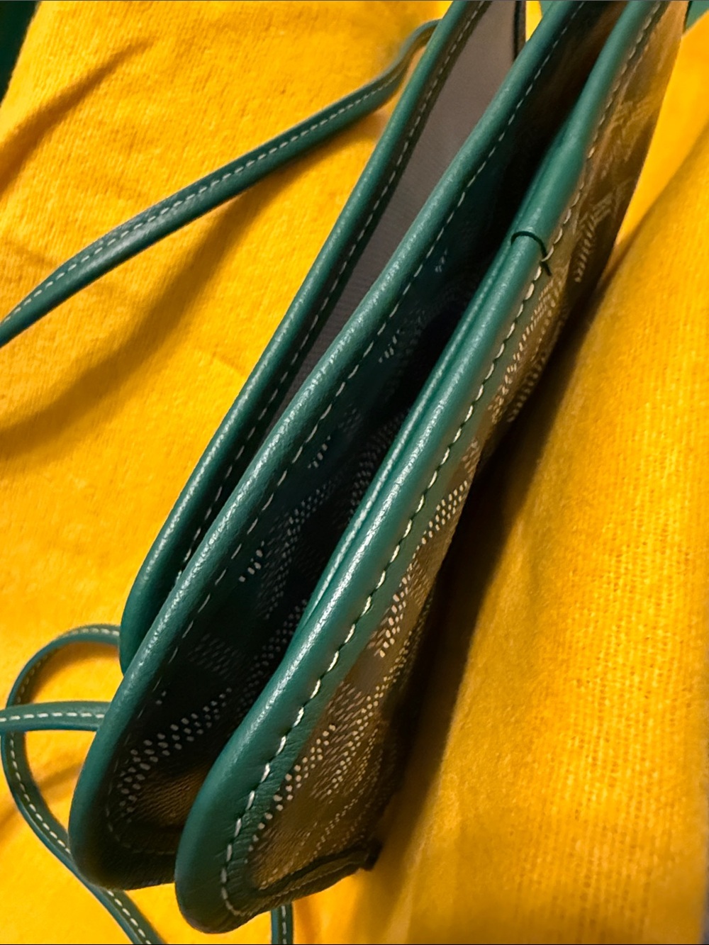 Goyard Dark Teal Monogram Crossbody Bag - Picture 4 of 6